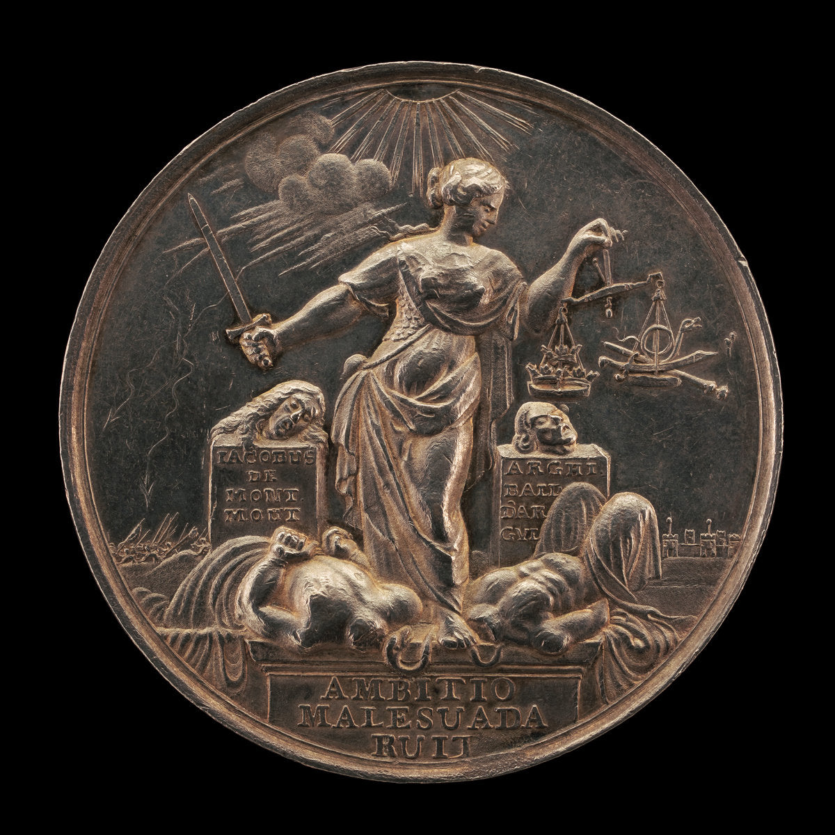 Beheading of James Scott, Duke of Monmouth, and Archibald Campbell, 9th Earl of Argyll [reverse] by Regnier Arondeaux (Flemish, active 1678/1702), 16X12"(A3)Poster Print