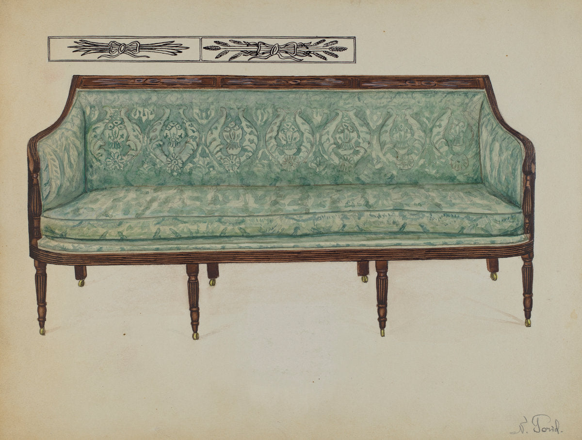 Sofa by Nicholas Gorid (American, active c. 1935), 16X12"(A3)Poster Print