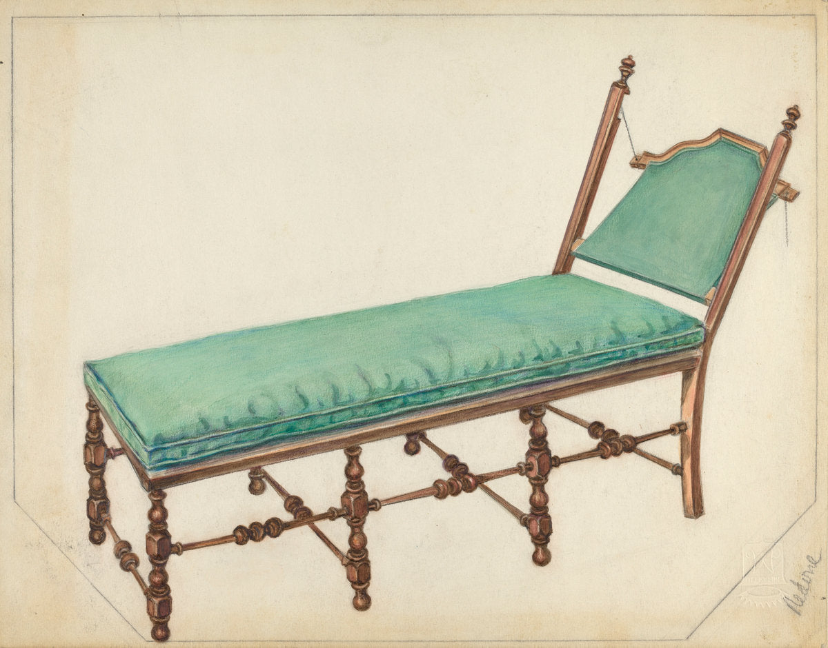 Day Bed by Irene Malawicz (American, active c. 1935), 16X12"(A3)Poster Print