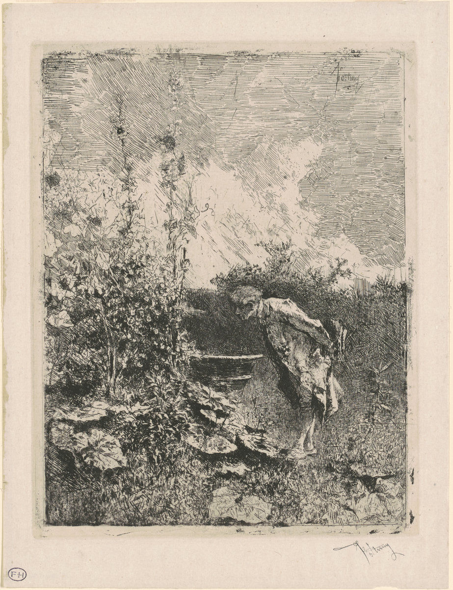 L'Amateur de jardin (The Gardening Enthusiast) by Mariano Fortuny y Carbó (Spanish, 1838 - 1874), 16X12"(A3)Poster Print