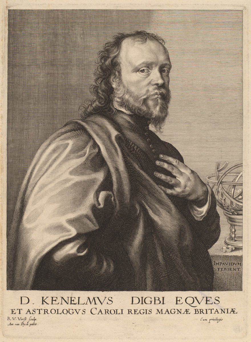 Sir Kenelm Digby by Robert van Voerst after Sir Anthony van Dyck (Dutch, 1597 - 1635/1636), 16X12"(A3)Poster Print