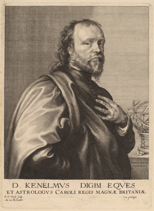 Sir Kenelm Digby by Robert van Voerst after Sir Anthony van Dyck (Dutch, 1597 - 1635/1636), 16X12"(A3)Poster Print
