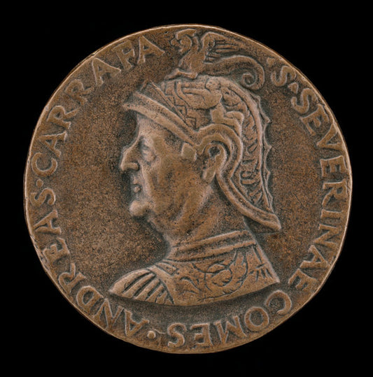 Andrea Caraffa, died 1526, Count of Santa Severina and Viceroy of Naples [obverse] by Girolamo Santacroce (Italian, c. 1502 - 1537), 16X12"(A3)Poster Print