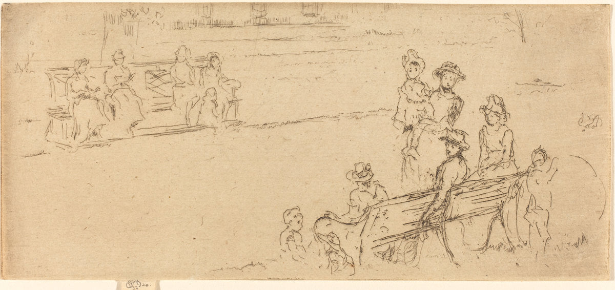 Seats, Gray's Inn by James McNeill Whistler (American, 1834 - 1903), 16X12"(A3)Poster Print