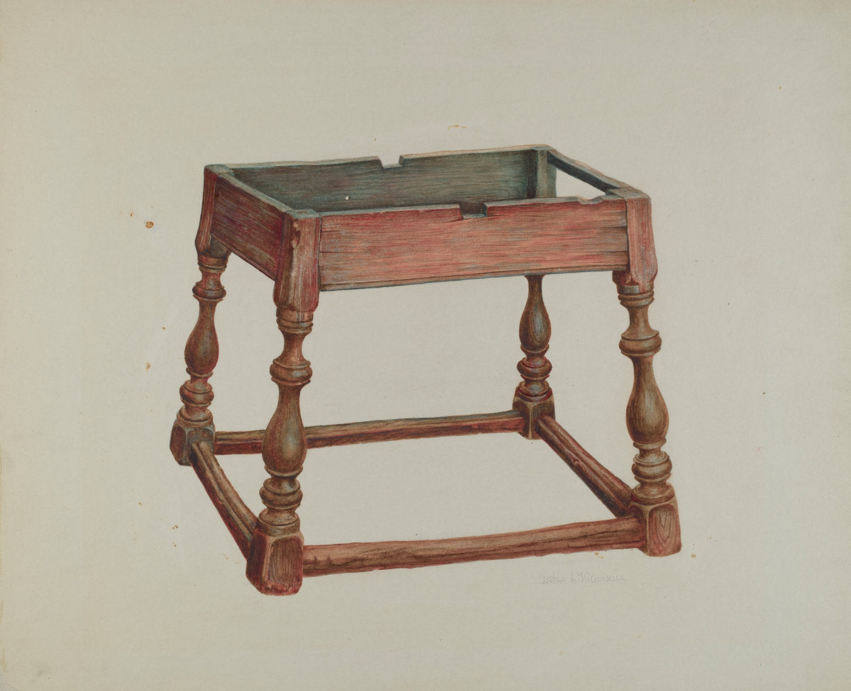 Tavern Table (Top Missing) by Austin L. Davison (American, active c. 1935), 16X12"(A3)Poster Print