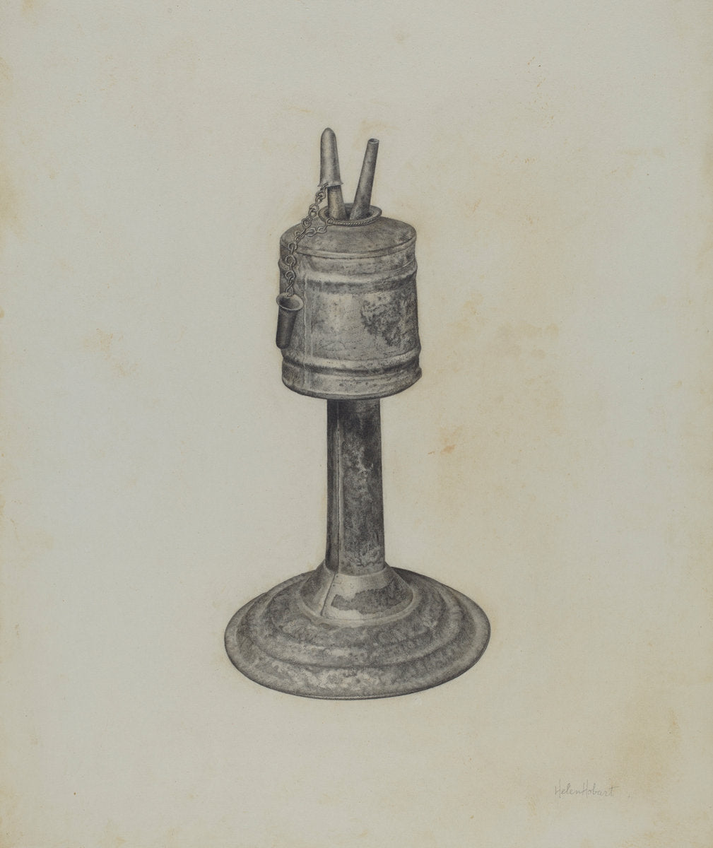 Camphene Lamp by Helen Hobart (American, active c. 1935), 16X12"(A3)Poster Print