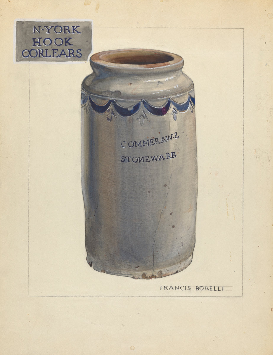 Stoneware Jar by Francis Borelli (American, active c. 1935), 16X12"(A3)Poster Print