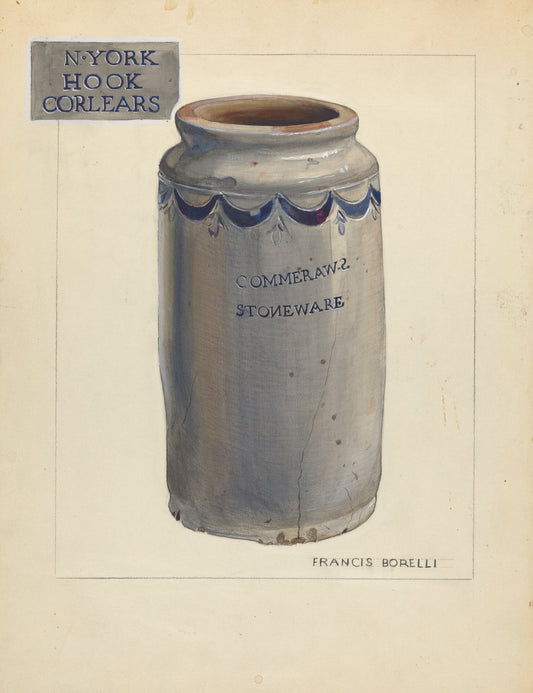 Stoneware Jar by Francis Borelli (American, active c. 1935), 16X12"(A3)Poster Print