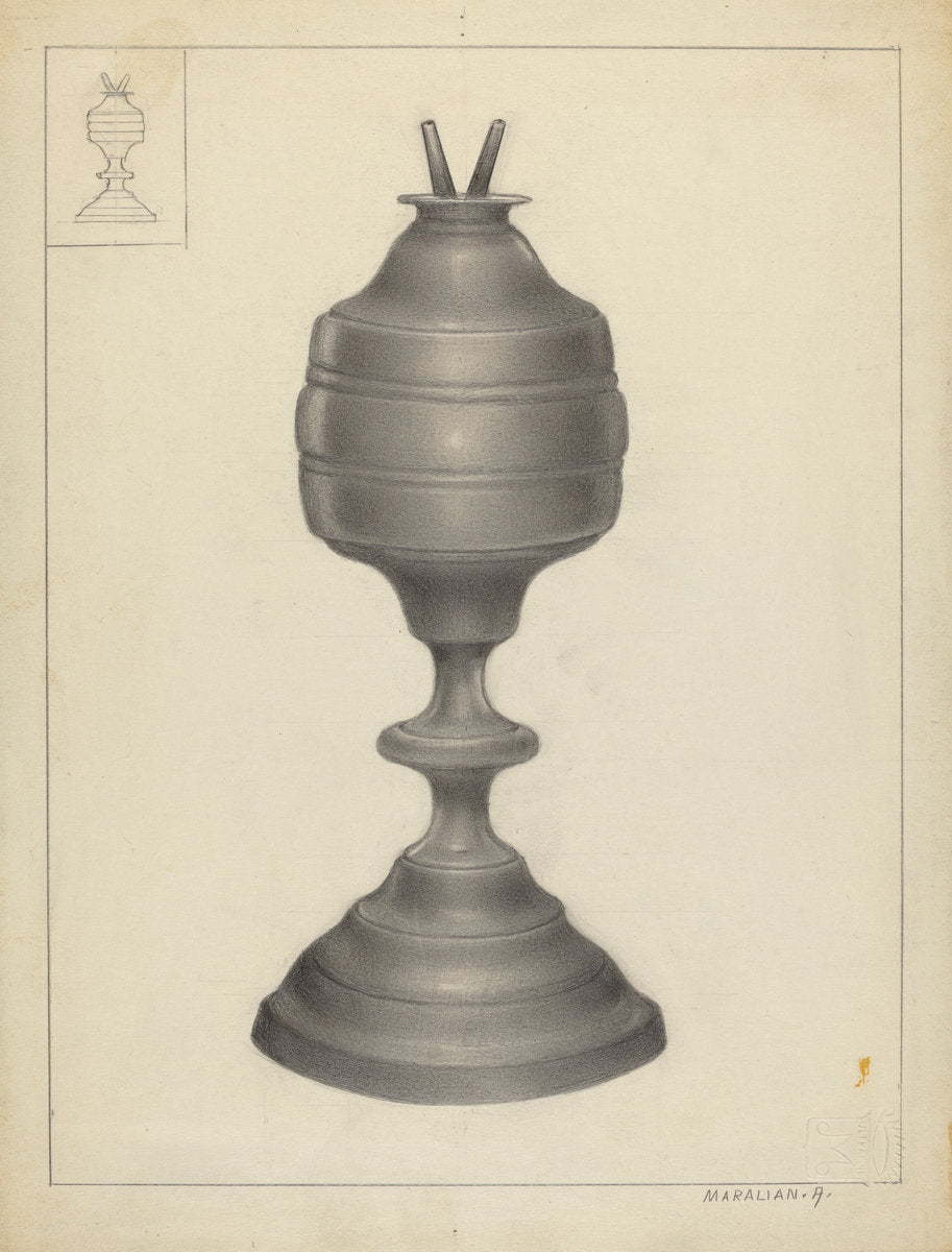 Camphene Lamp by Arsen Maralian (American, active c. 1935), 16X12"(A3)Poster Print