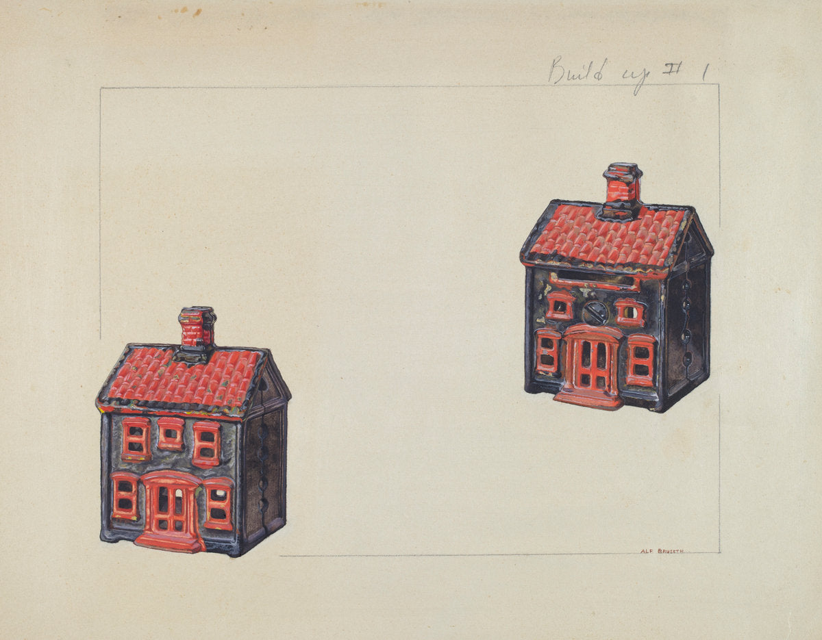 House Coin Bank by Alf Bruseth (American, active c. 1935), 16X12"(A3)Poster Print