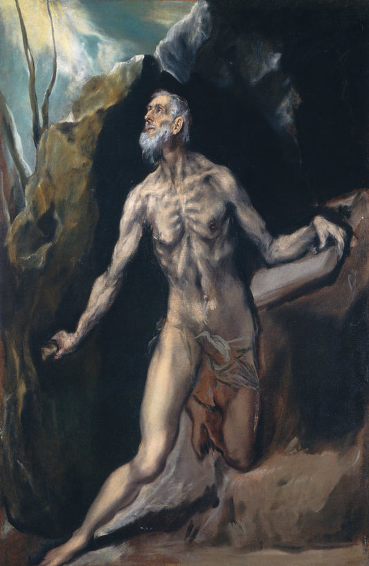Saint Jerome by El Greco (Domenikos Theotokopoulos) (Greek, 1541 - 1614), 16X12"(A3)Poster Print