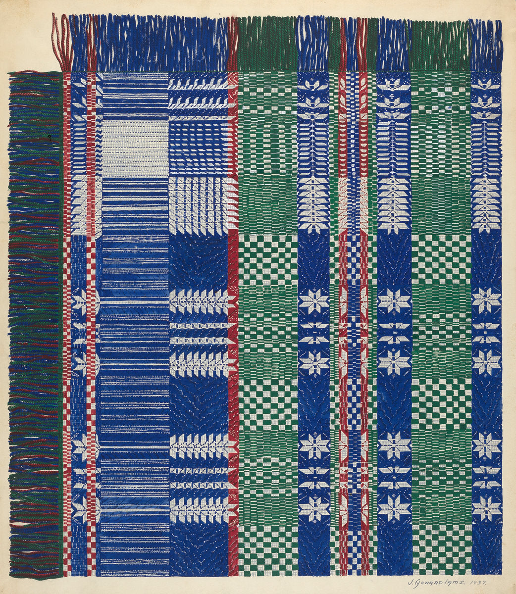 Coverlet by J. Howard Iams (American, active c. 1935), 16X12"(A3)Poster Print