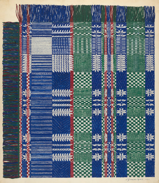 Coverlet by J. Howard Iams (American, active c. 1935), 16X12"(A3)Poster Print