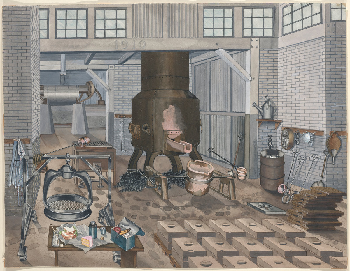 Iron Foundry, 1910 by Perkins Harnly (American, 1901 - 1986), 16X12"(A3)Poster Print