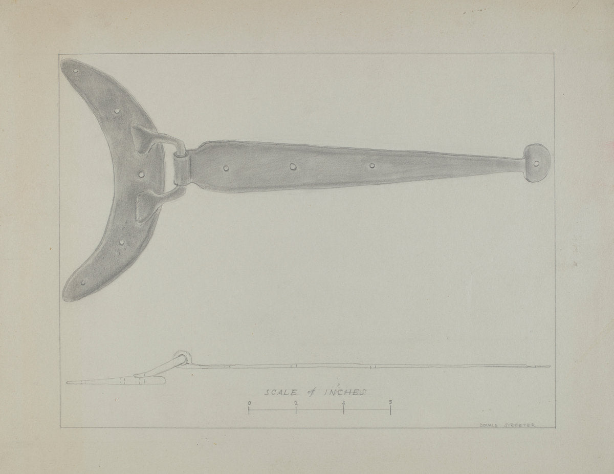 Crescent - Butted Strap Hinge by Donald Streeter (American, active c. 1935), 16X12"(A3)Poster Print