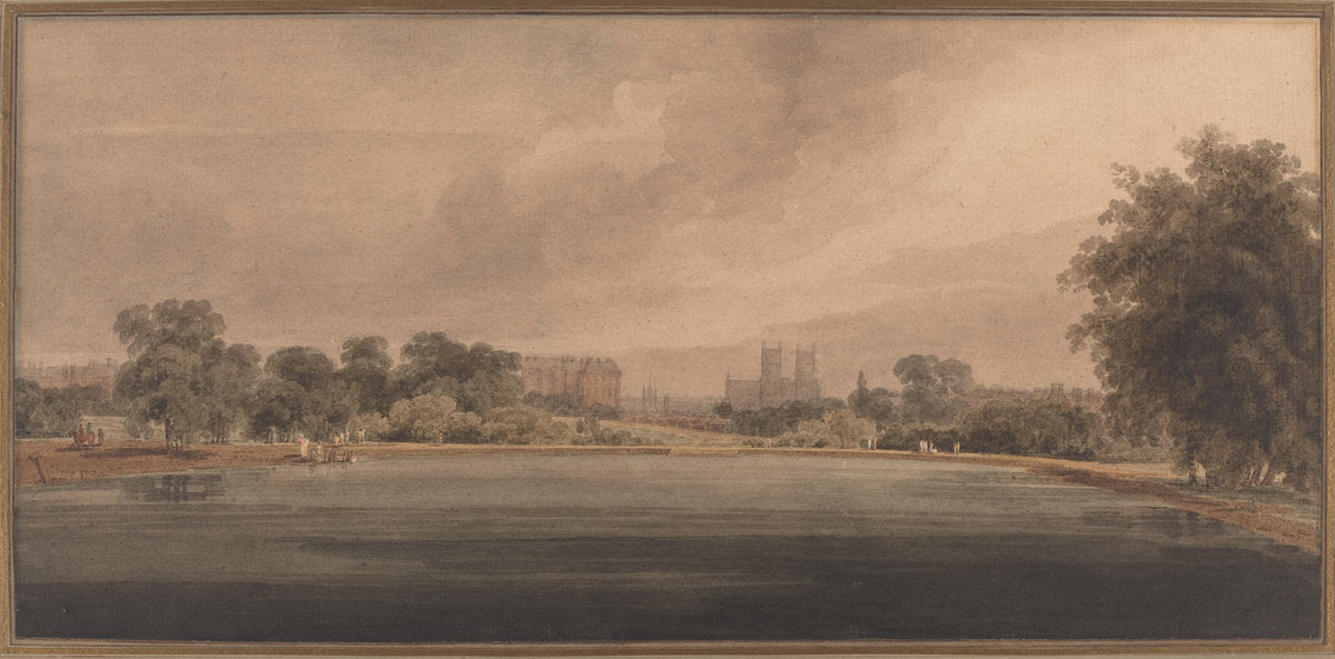 St. James' Park with a View of Westminster Abbey by Thomas Girtin (British, 1775 - 1802), 16X12"(A3)Poster Print