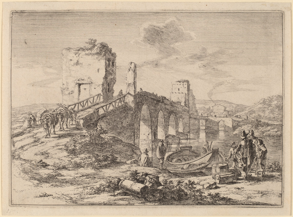 The Ponte Molle by Jan Both (Dutch, 1615/1618 - 1652), 16X12"(A3)Poster Print