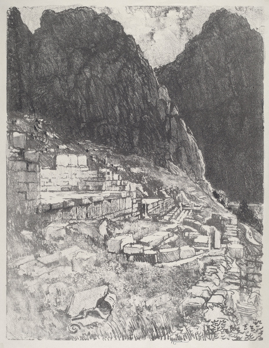 Seats of the Mighty, Delphi by Joseph Pennell (American, 1857 - 1926), 16X12"(A3)Poster Print