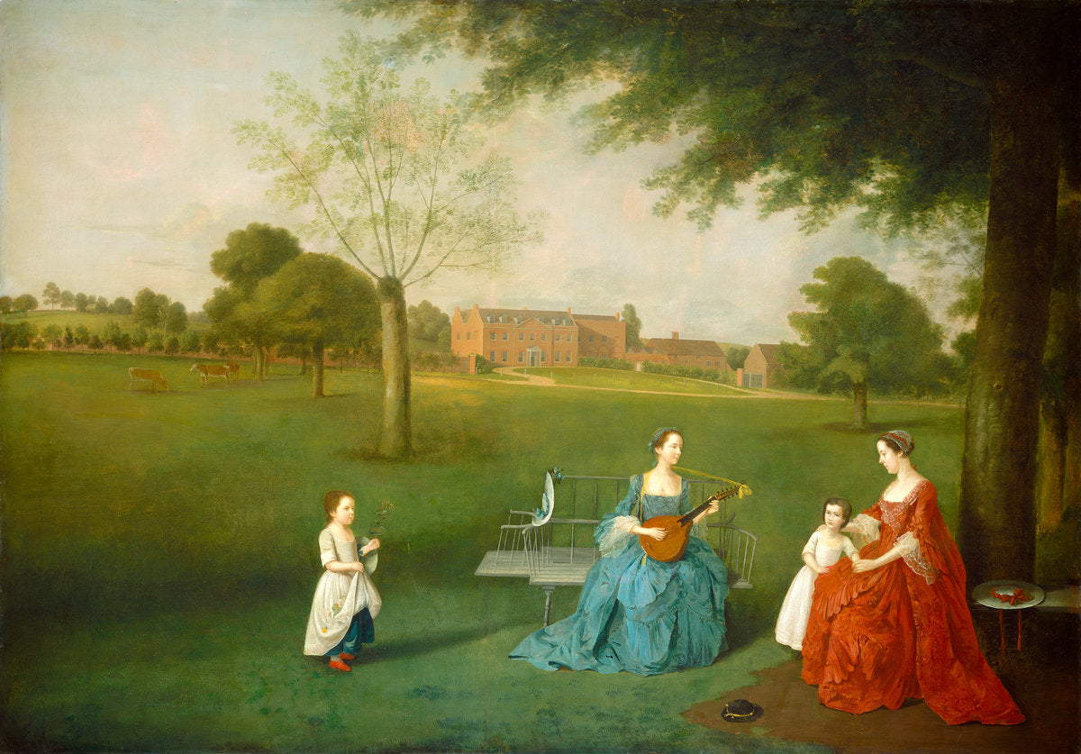 Members of the Maynard Family in the Park at Waltons by Arthur Devis (British, 1712 - 1787), 16X12"(A3)Poster Print