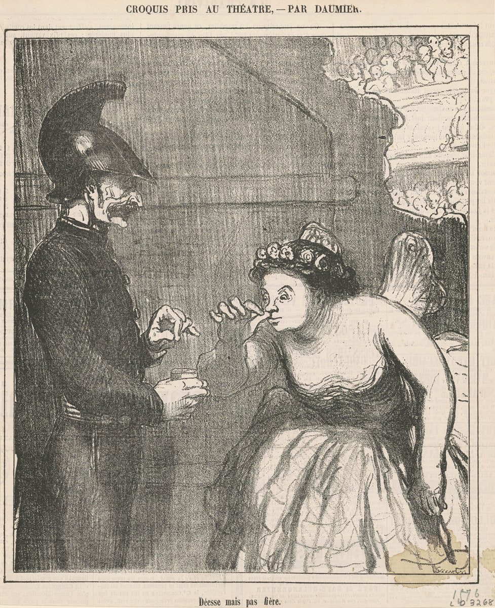 Déesse mais pas fière by Honoré Daumier (French, 1808 - 1879), 16X12"(A3)Poster Print