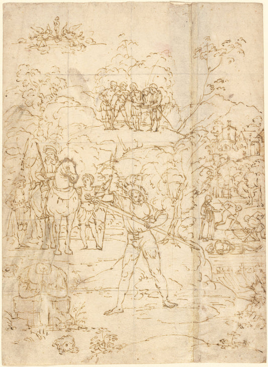 The Martyrdom of Saint Alexander of Bergamo by Lorenzo Lotto (Venetian, c. 1480 - 1556/1557), 16X12"(A3)Poster Print