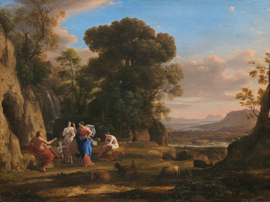 The Judgment of Paris by Claude Lorrain (French, 1604/1605 - 1682), 16X12"(A3)Poster Print