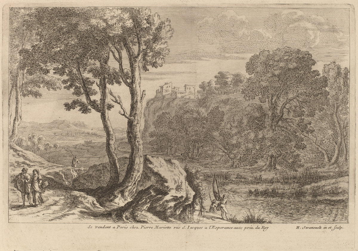 etching by after Herman van Swanevelt (The Fishermen), 16X12"(A3)Poster Print