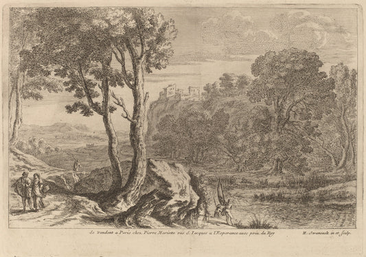 etching by after Herman van Swanevelt (The Fishermen), 16X12"(A3)Poster Print