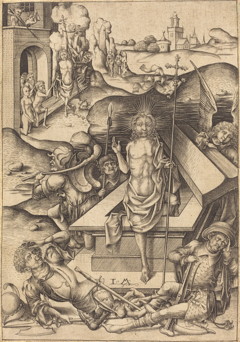The Resurrection by Israhel van Meckenem (German, c. 1445 - 1503), 16X12"(A3)Poster Print