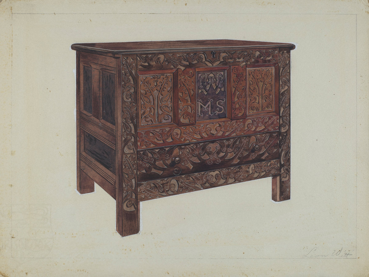 Chest by Leon Witt (American, active c. 1935), 16X12"(A3)Poster Print