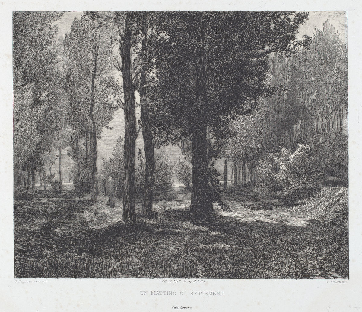 Un mattino di settembre [A September Morning] by Celestino Turletti, after Clemente Pugliese-Levi (Italian, 1845 - 1904), 16X12"(A3)Poster Print