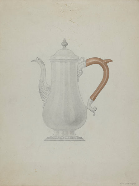 Silver Teapot by David P Willoughby (American, active c. 1935), 16X12"(A3)Poster Print