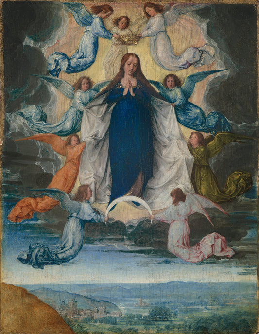 The Assumption of the Virgin by Michel Sittow (Netherlandish, c. 1469 - 1525), 16X12"(A3)Poster Print