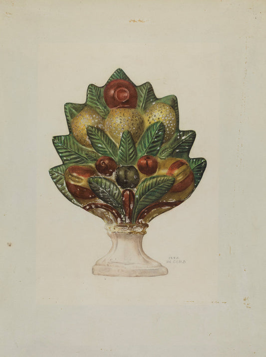Pa. German Chalkware Mantel Ornament by Inez McCombs (American, active c. 1935), 16X12"(A3)Poster Print