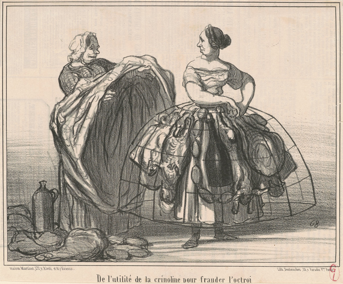 De l'utilité de la crinoline pour frauder l'octroi by Honoré Daumier (French, 1808 - 1879), 16X12"(A3)Poster Print