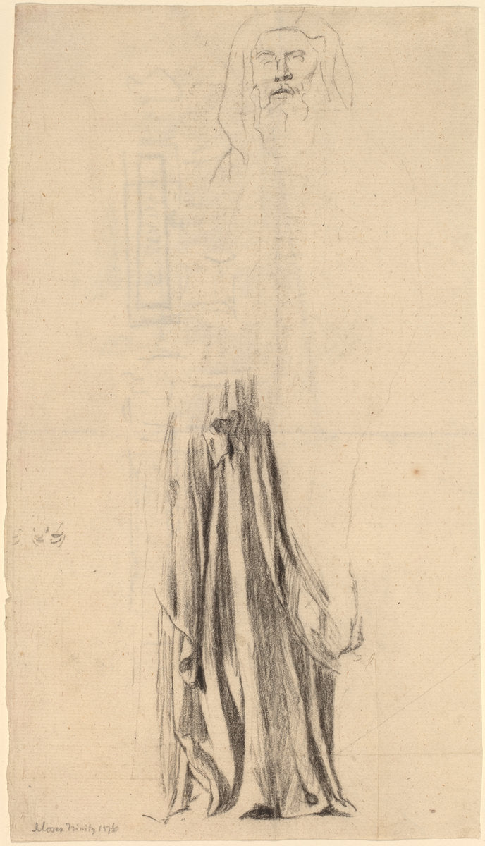 Study for Moses - Trinity Church, Boston by John La Farge (American, 1835 - 1910), 16X12"(A3)Poster Print