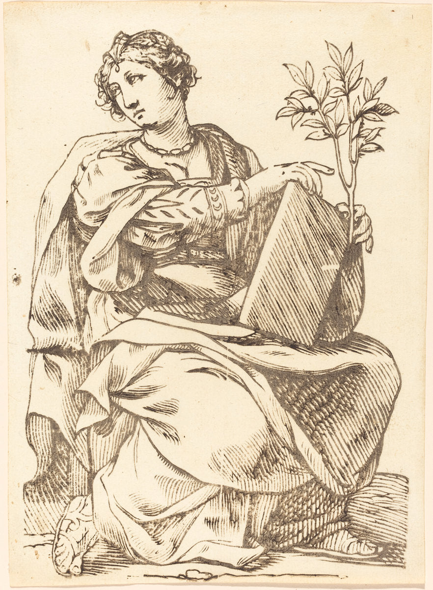 Sibylla Agrippa by Jacques Stella (French, 1596 - 1657), 16X12"(A3)Poster Print