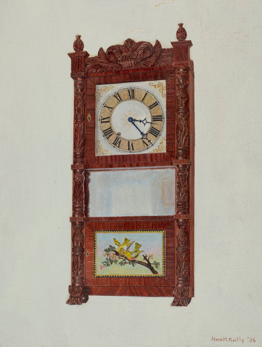 Shelf Clock by Alvin M. Gully (American, active c. 1935), 16X12"(A3)Poster Print