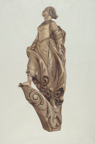 Figurehead: Woman by Elizabeth Moutal (American, active c. 1935), 16X12"(A3)Poster Print