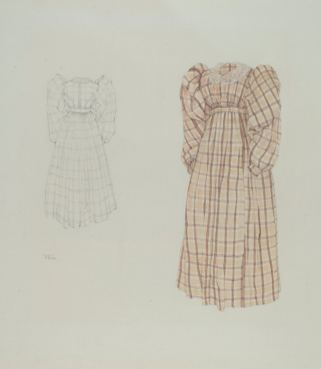 Plaid Morning Dress by Arelia Arbo (American, active c. 1935), 16X12"(A3)Poster Print