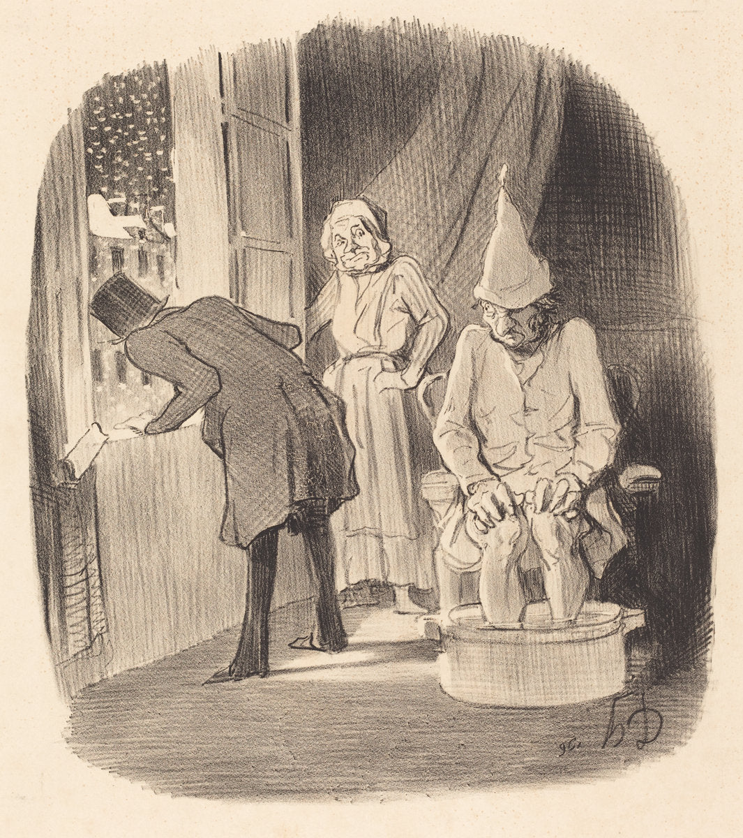 Inconvénient de mettre son logement... by Honoré Daumier (French, 1808 - 1879), 16X12"(A3)Poster Print