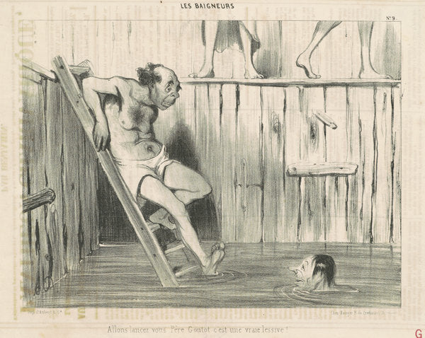 Allons lancez vous père goutot... by Honoré Daumier (French, 1808 - 1879), 16X12"(A3)Poster Print