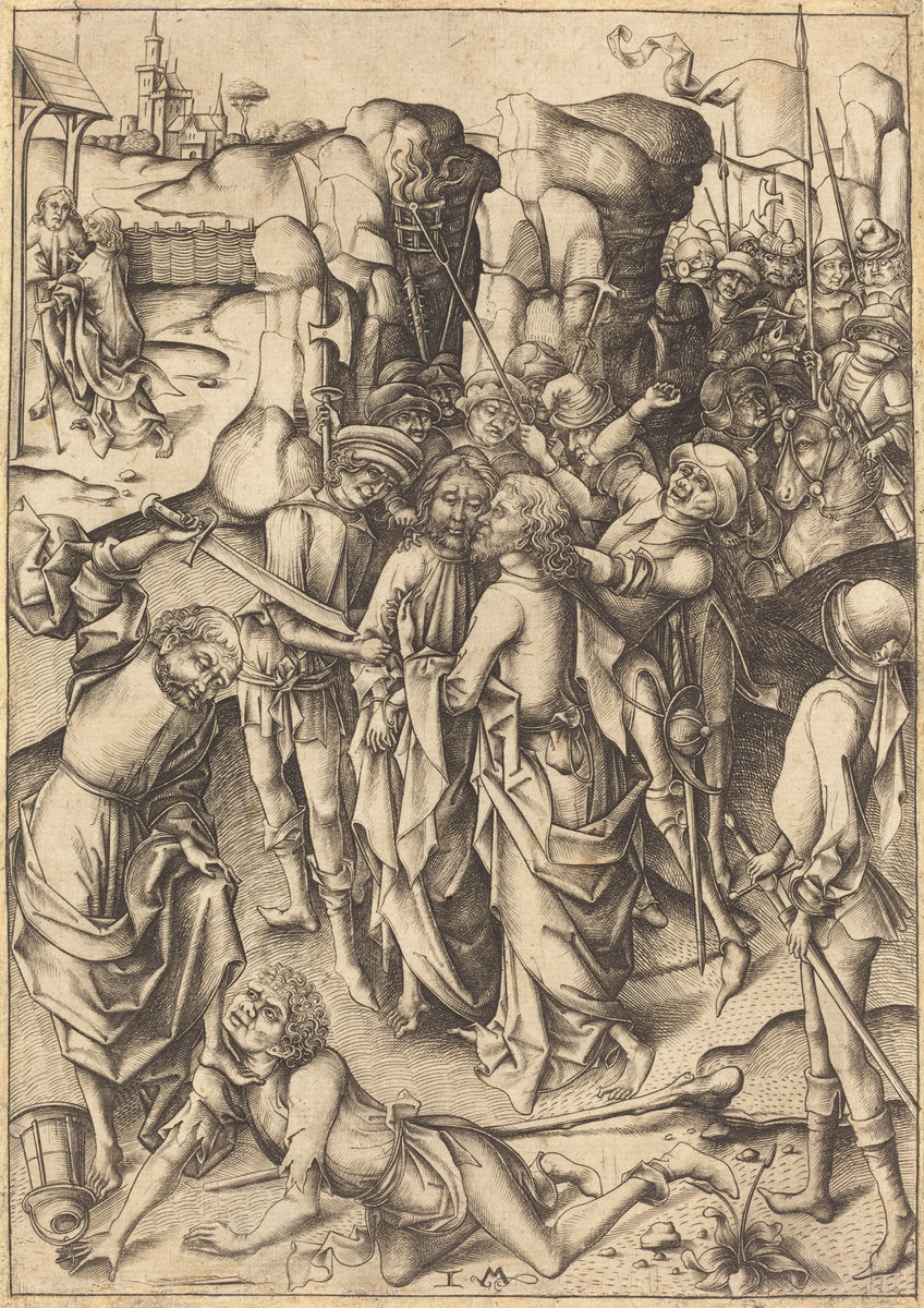 The Betrayal by Israhel van Meckenem (German, c. 1445 - 1503), 16X12"(A3)Poster Print