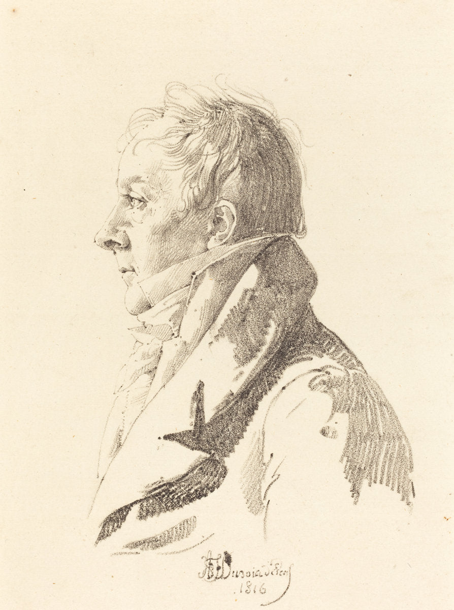 Portrait of a Man by Honore-Jean Dubois Duperray (French, 1770 - 1857), 16X12"(A3)Poster Print