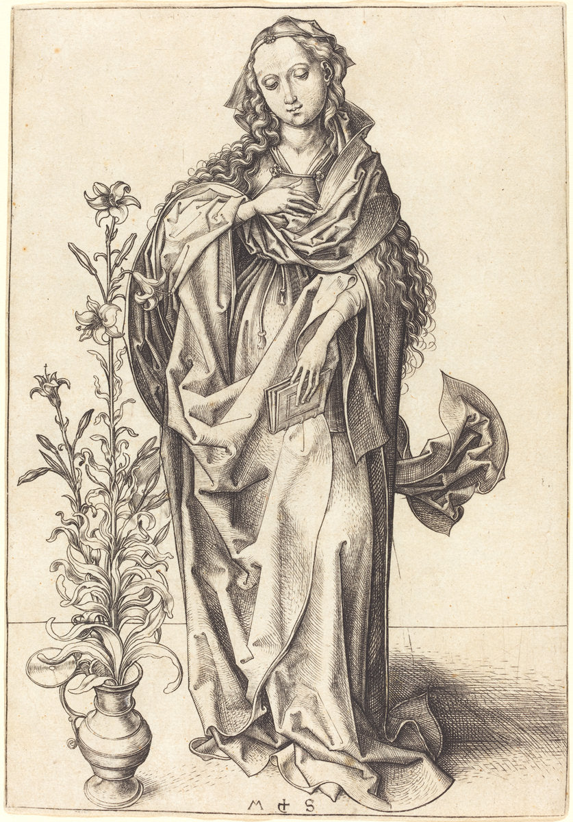 The Madonna by Martin Schongauer (German, c. 1450 - 1491), 16X12"(A3)Poster Print