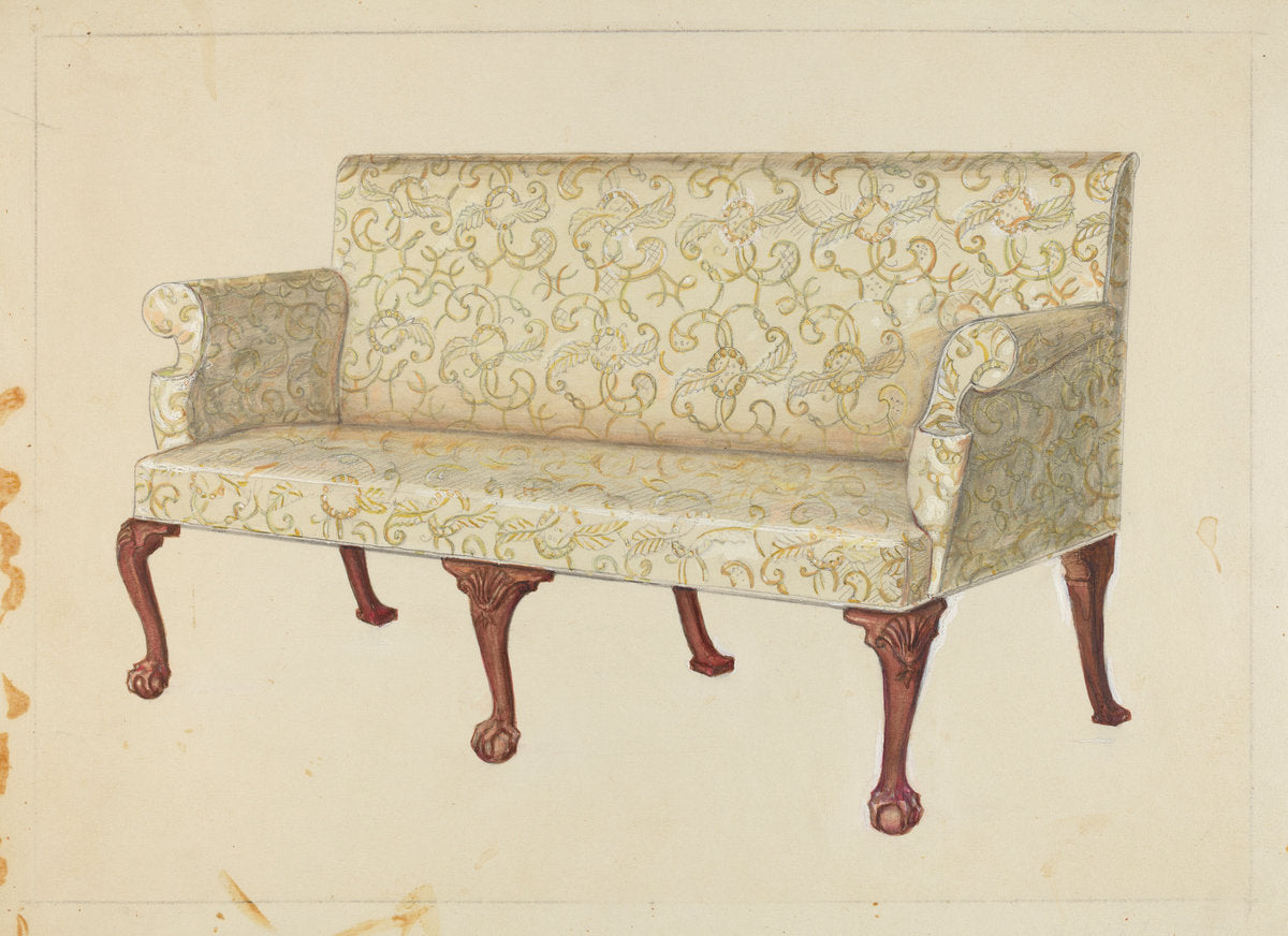 c. 1940 by American 20th Century (Sofa), 16X12"(A3)Poster Print