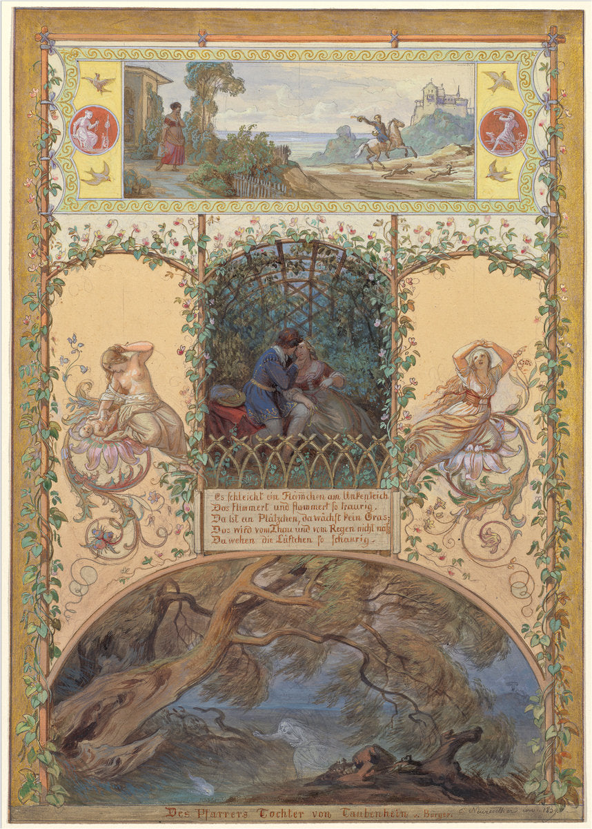 Des Pfarrers Tochter von Taubenhein (The Parson's Daughter from Taubenhain) by Eugen Napoleon Neureuther (German, 1806 - 1882), 16X12"(A3)Poster Print