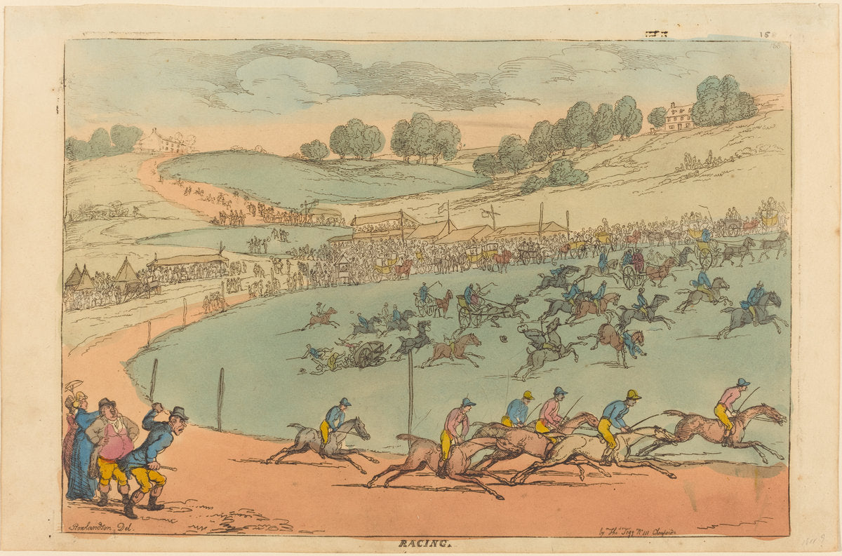 Racing by Thomas Rowlandson (British, 1756 - 1827), 16X12"(A3)Poster Print