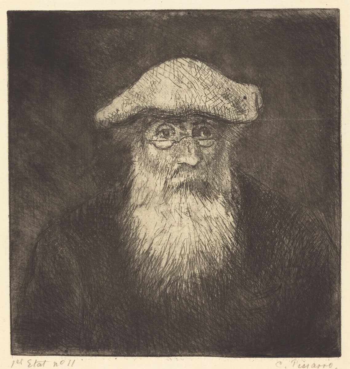 Self-Portrait (Camille Pissarro, par lui-meme) by Camille Pissarro (French, 1830 - 1903), 16X12"(A3)Poster Print