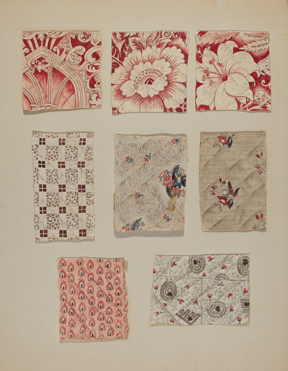 Swatches from Patchwork Quilt by Henry Granet (American, active c. 1935), 16X12"(A3)Poster Print